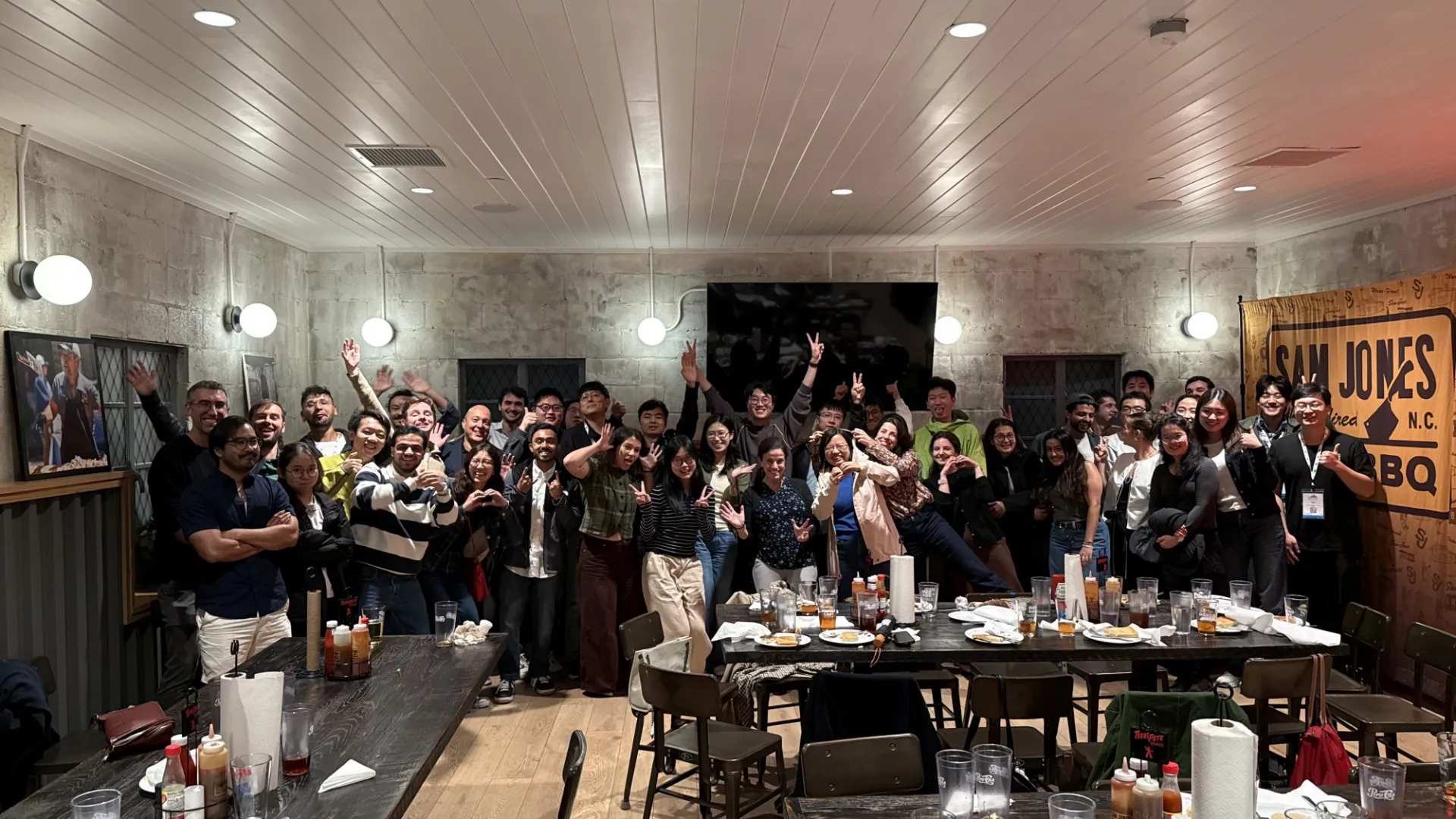 students and mentors fun photo