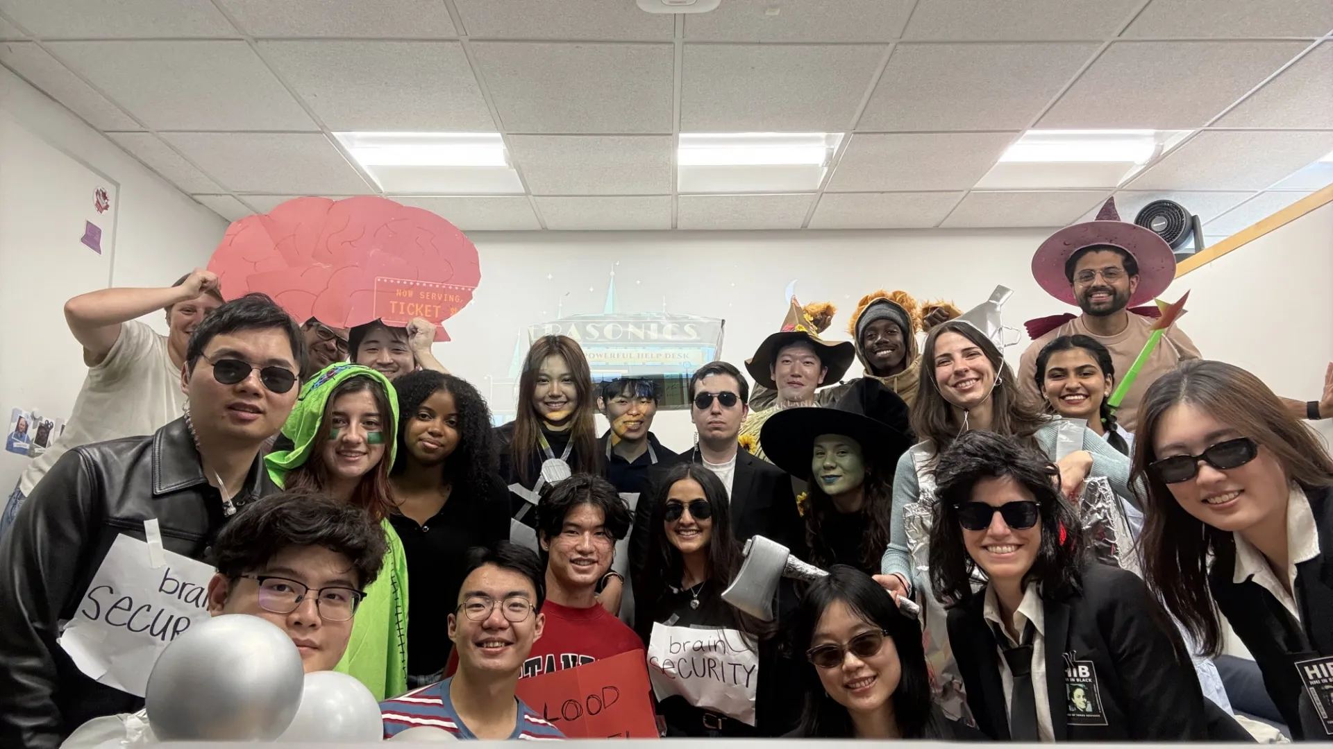 Lab members dressed up for halloween