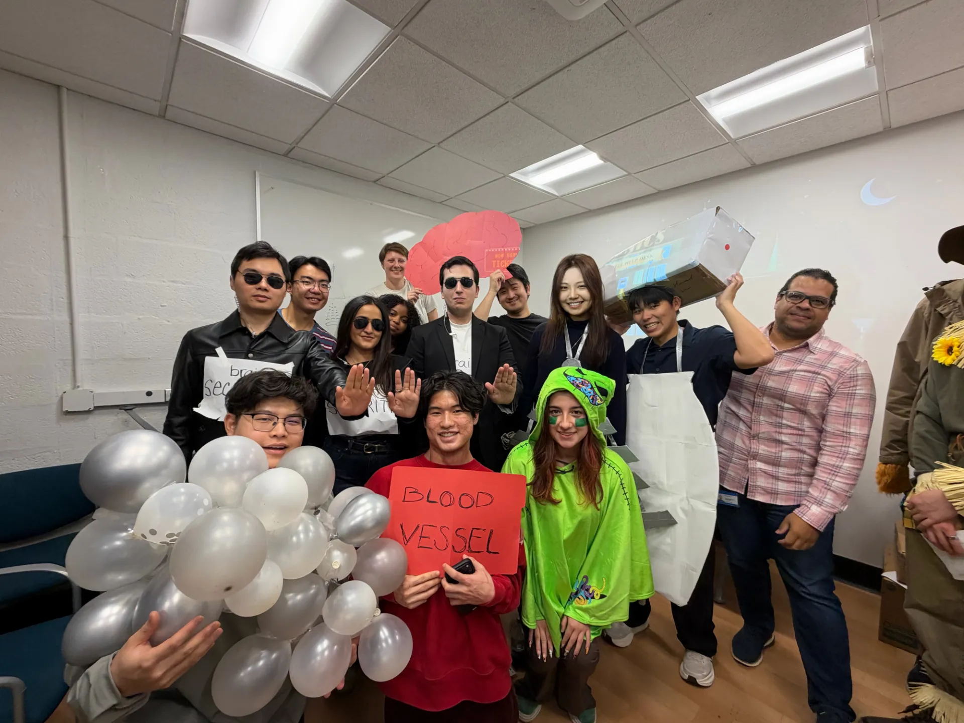 Lab members dressed up for halloween