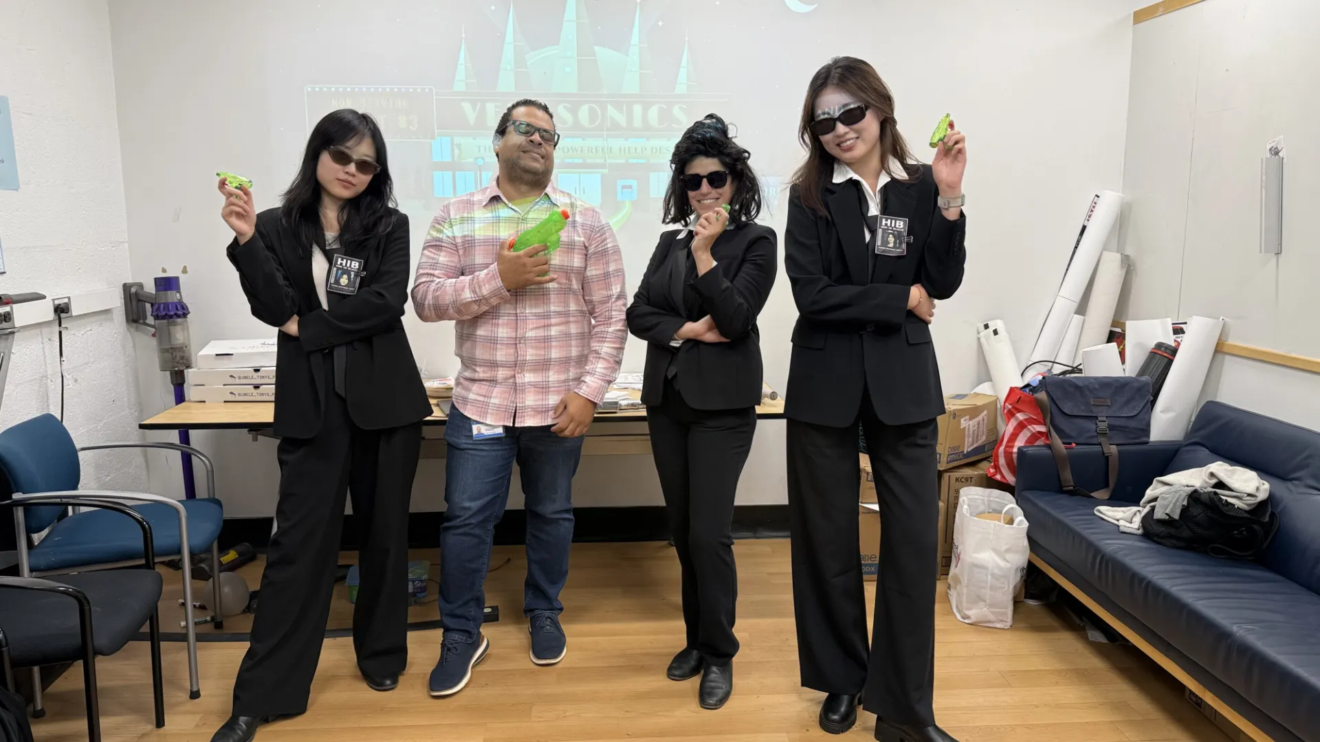 Lab members dressed up for halloween
