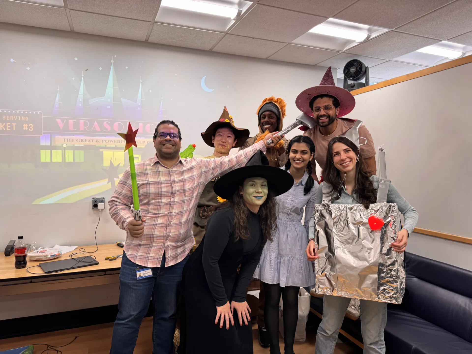 Lab members dressed up for halloween