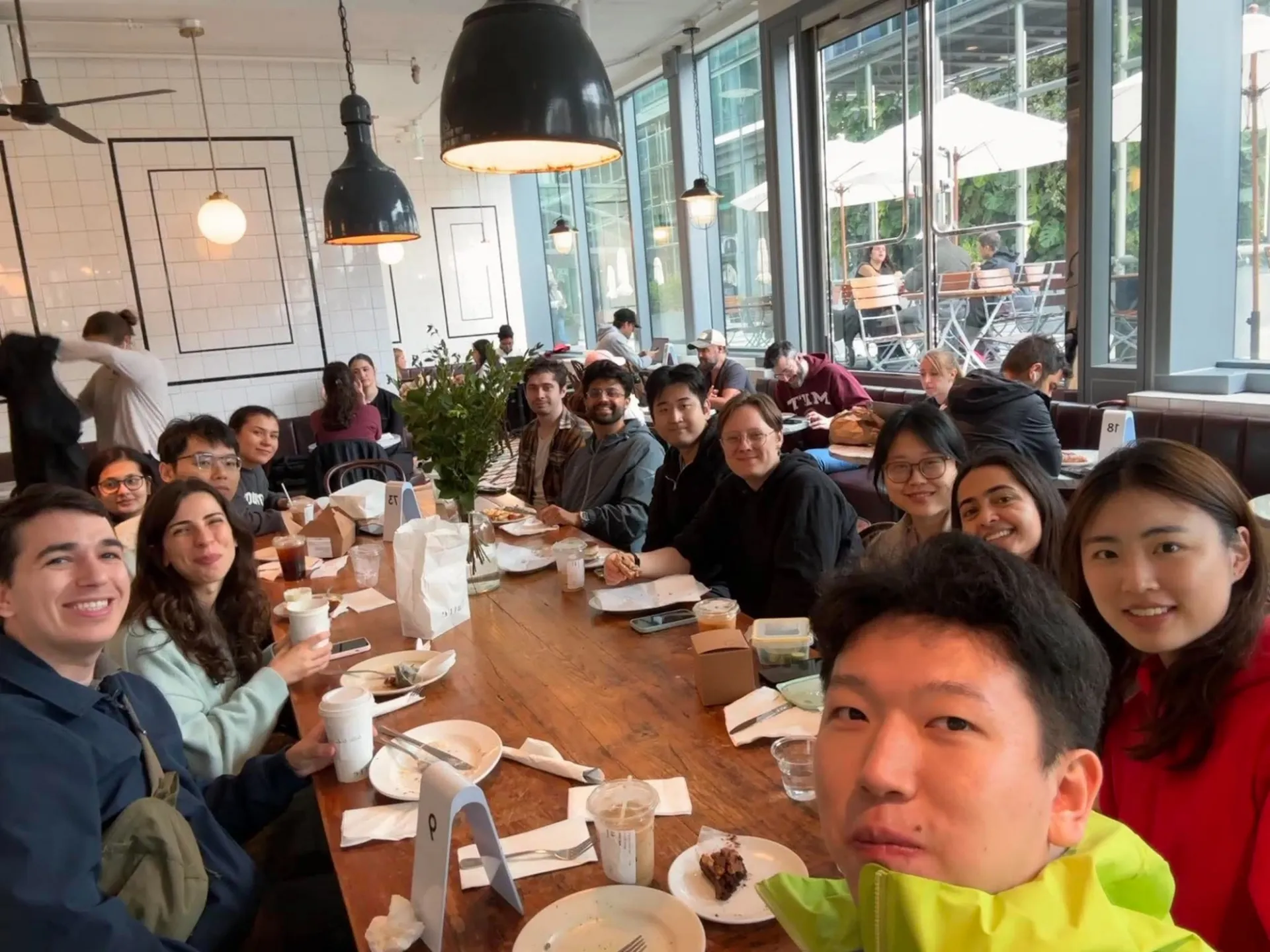 students at dining table