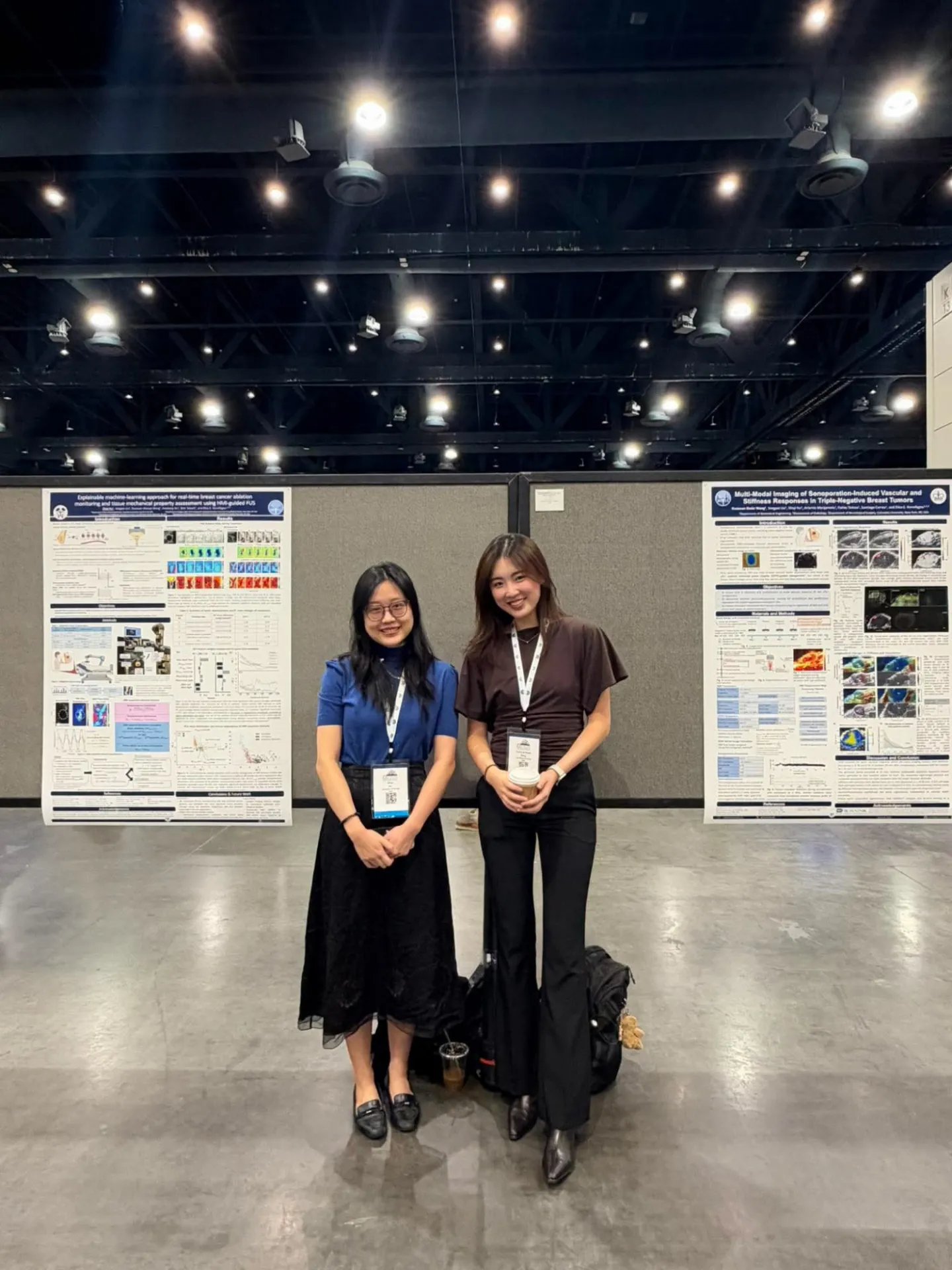 student presenting poster
